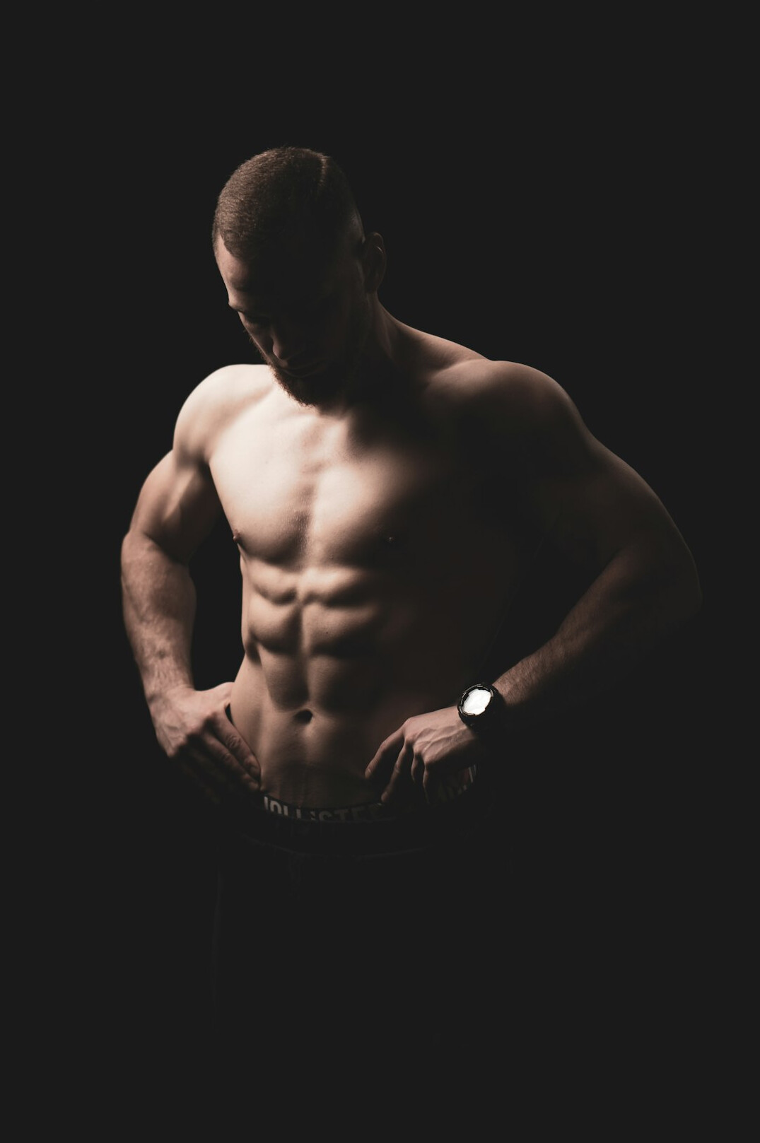 Studio portrait of a male fitness trainer