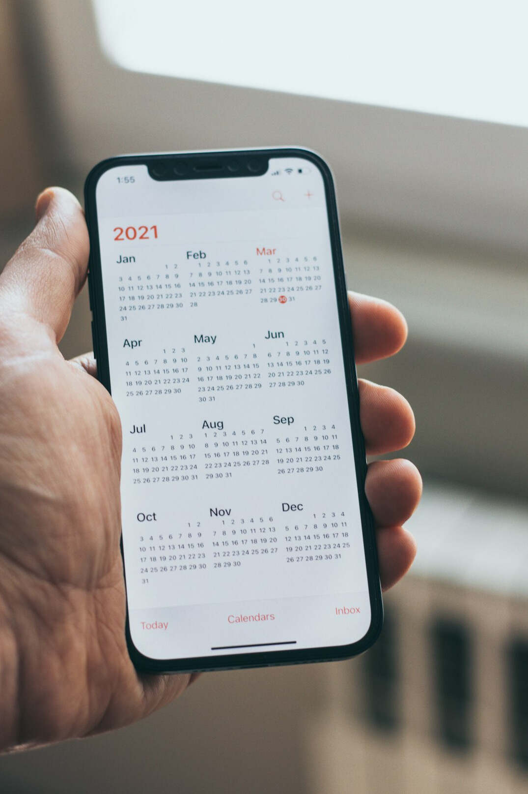 person checking calendar