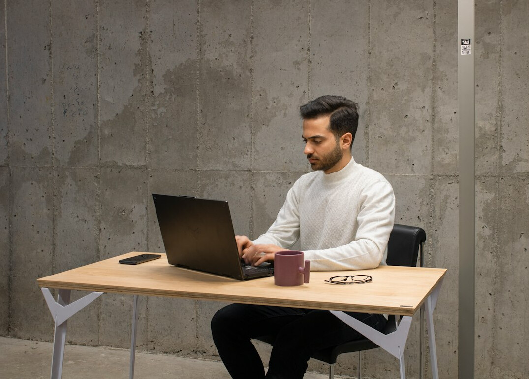 person studying at desk