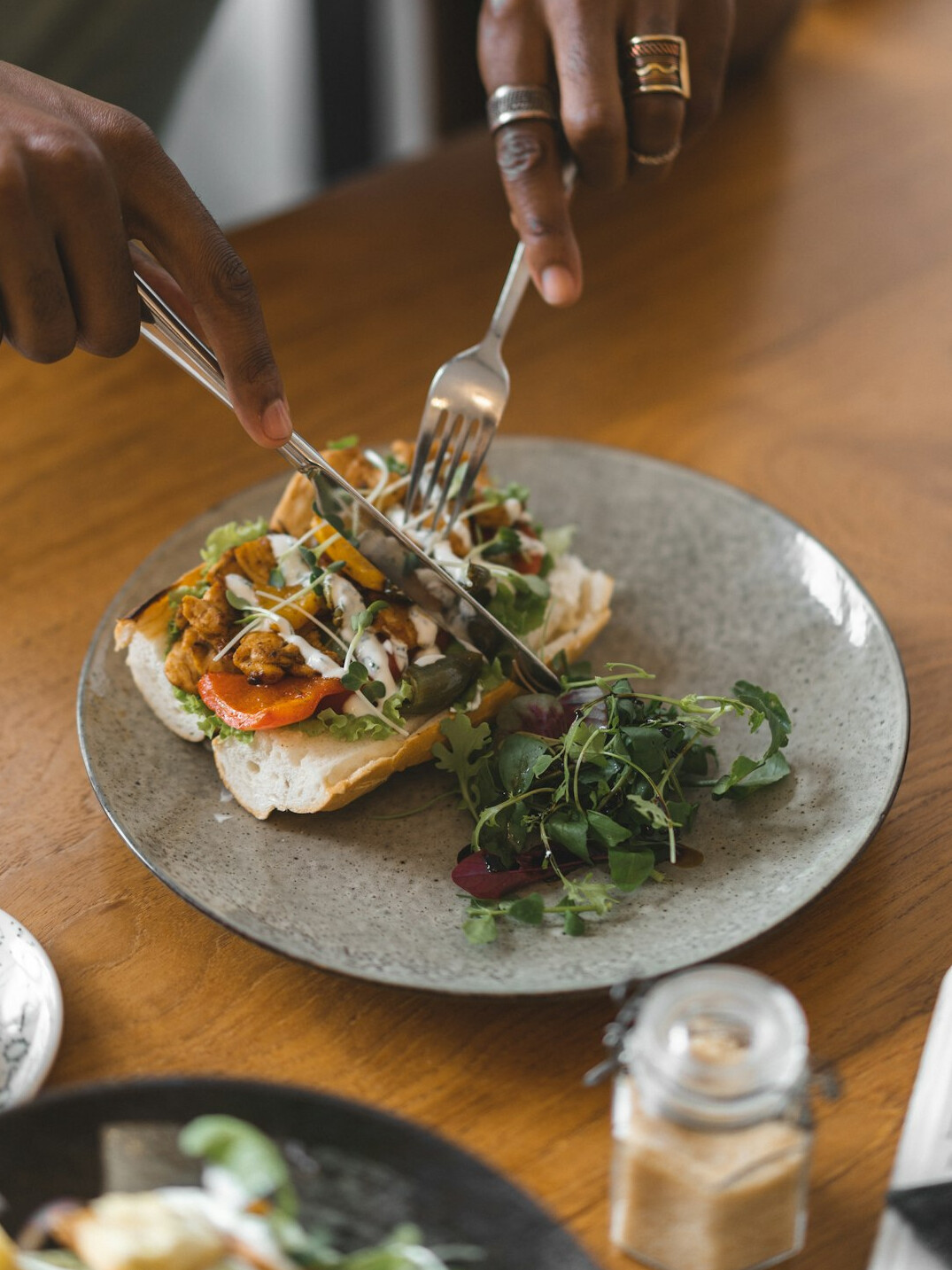 person eating healthy meal