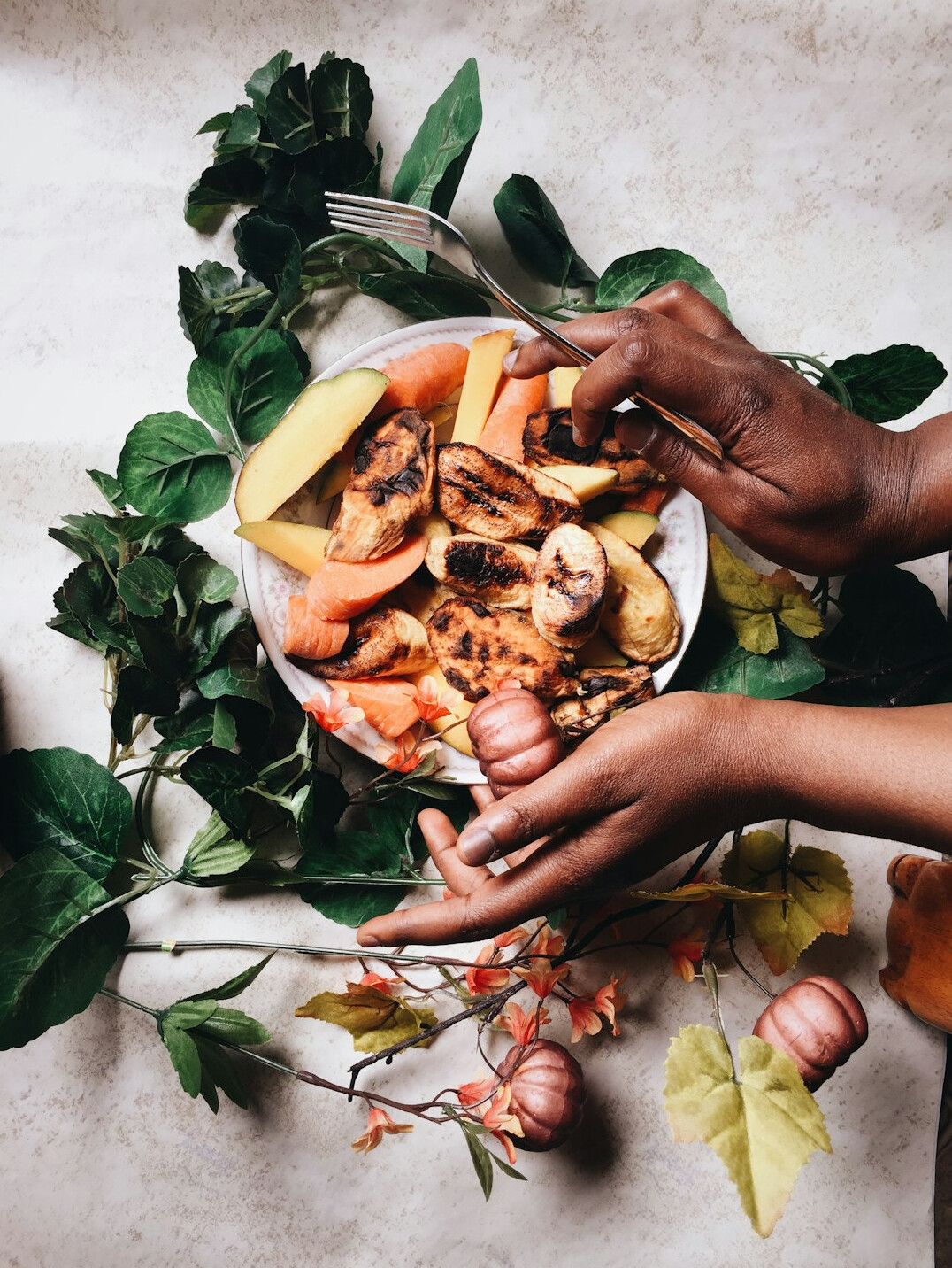 person eating healthy meal